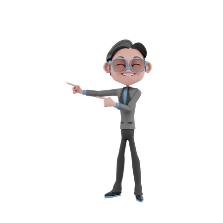 Persona de negocios que presenta algo  3D Illustration