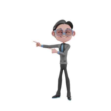 Persona de negocios que presenta algo  3D Illustration