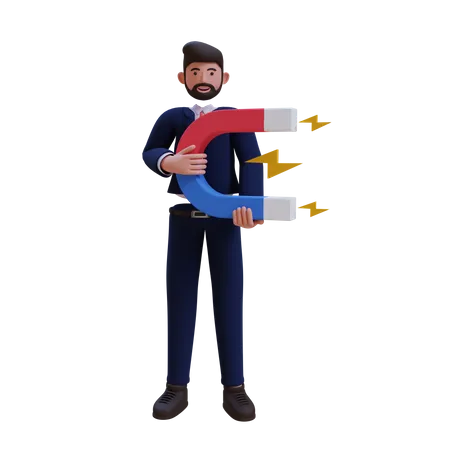 Persona De Negocios Que Trabaja En Marketing Basado En El Cliente Ilustracion 3 D 3D Illustration