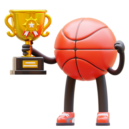 Troféu de posse de personagem de basquete  3D Illustration