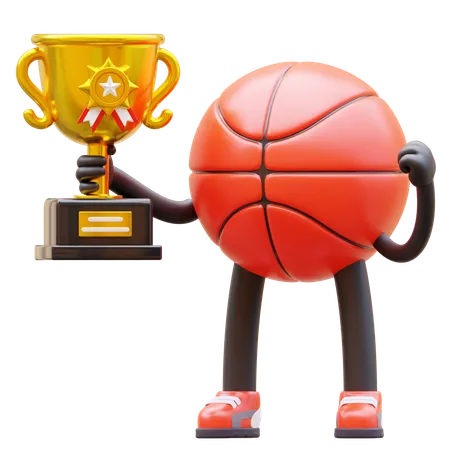 Troféu de posse de personagem de basquete  3D Illustration