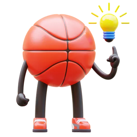 Personagem de basquete, tenha uma ideia  3D Illustration