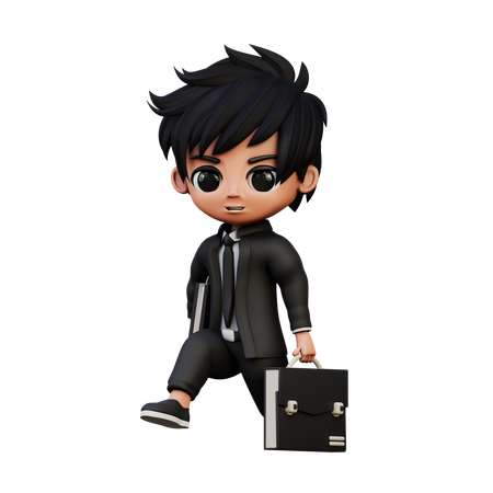 Personagem de empresário caminhando para o trabalho  3D Icon