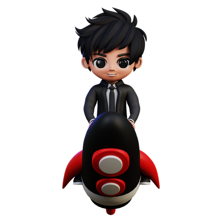 Personagem de empresário na inicialização  3D Icon