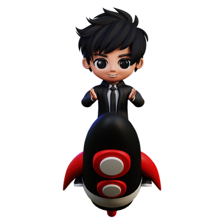 Personagem de empresário no Startup Pray  3D Icon