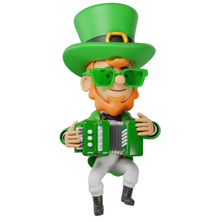Personagem de São Patrício tocando acordeão  3D Icon