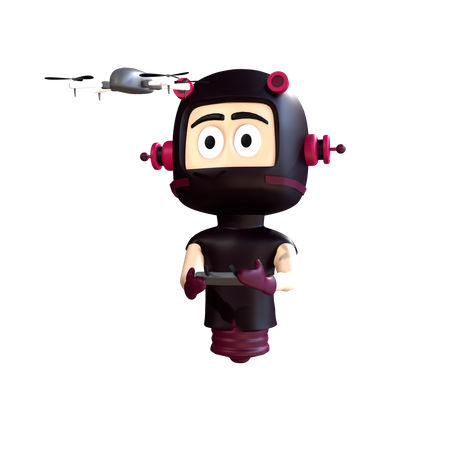 Drone voador de personagem  3D Illustration