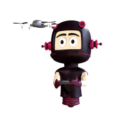 Drone voador de personagem  3D Illustration
