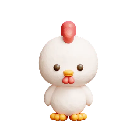 Personagem de frango fofo  3D Icon