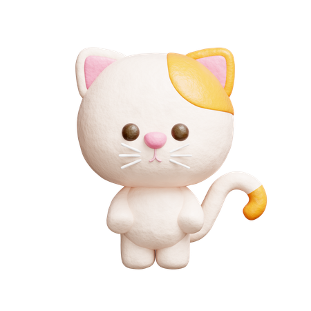 Personagem de gato fofo  3D Icon