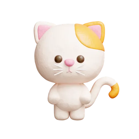 Personagem de gato fofo  3D Icon