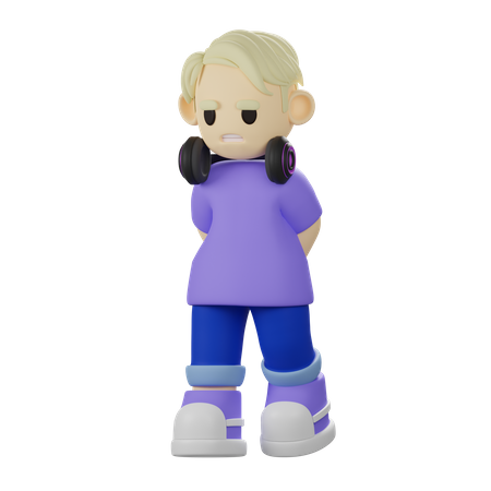 Personagem Juvenil  3D Illustration