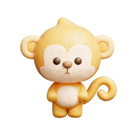 Personagem de macaco fofo  3D Icon