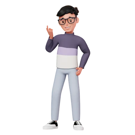 Personagem masculino com uma ideia  3D Illustration