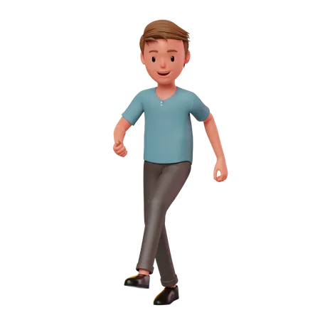Personagem masculino em pose de caminhada  3D Illustration