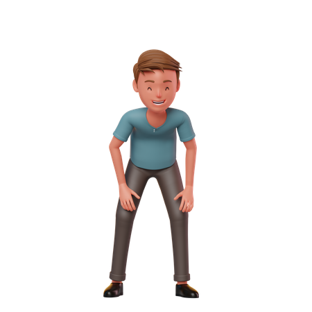 Personagem masculino rindo  3D Illustration