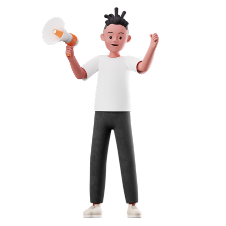 Personagem masculino segurando toa  3D Illustration