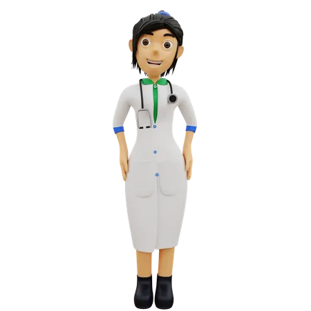 Personagem Médica Feminina  3D Illustration