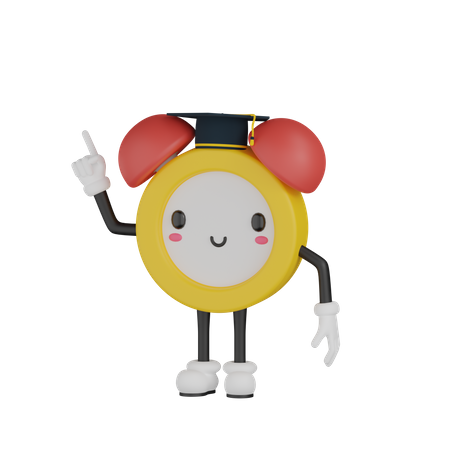 Personagem de relógio feliz  3D Icon