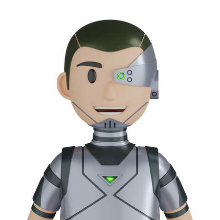 Personagem Robô Ciborgue  3D Icon