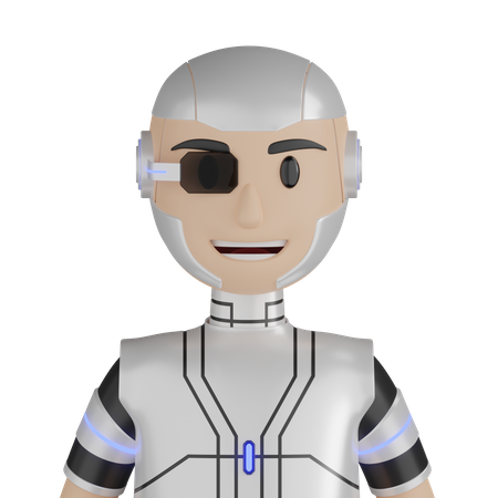 Personagem Robô Ciborgue  3D Icon