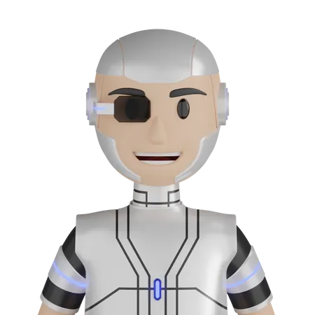 Personagem Robô Ciborgue  3D Icon