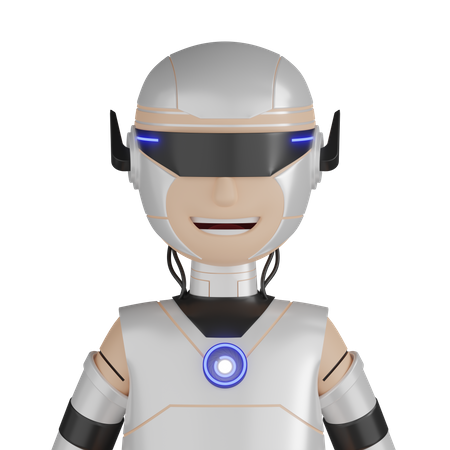 Personagem Robô Ciborgue  3D Icon