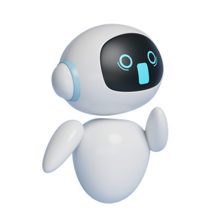 Personagem robô Ai com expressão de surpresa  3D Icon