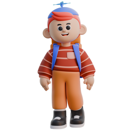 Personaje 3D de niño de pie  3D Icon