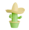 Personaje de cactus con sombrero