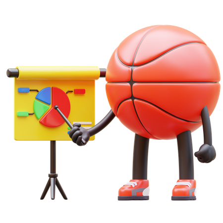 Personaje de baloncesto haciendo presentación  3D Icon