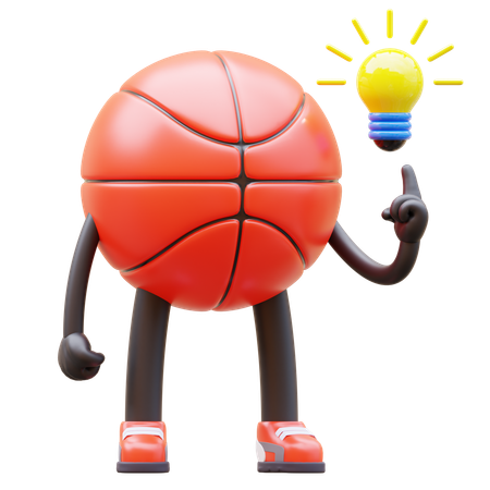 Personaje de baloncesto Obtener idea  3D Illustration