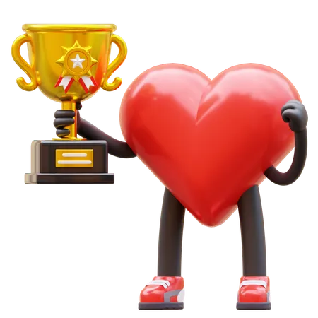 Trofeo de explotación de personaje de corazón  3D Icon