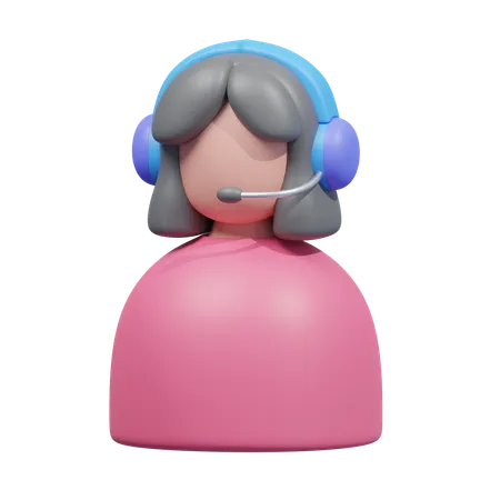 Personaje de servicio al cliente  3D Icon