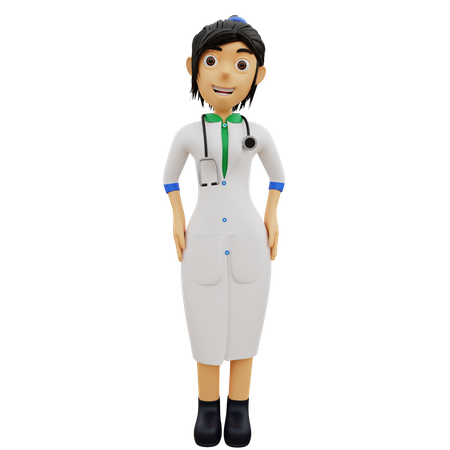 Personaje médico femenino  3D Illustration