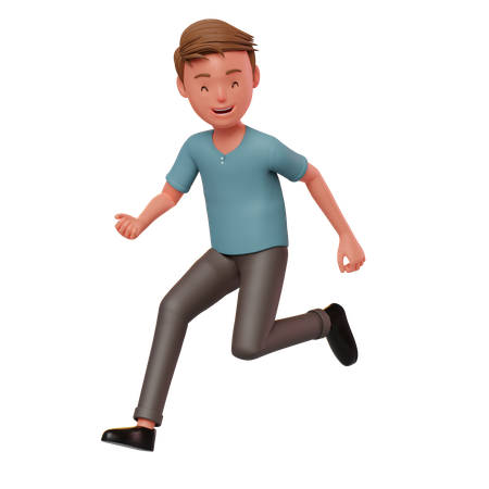 Personaje masculino corriendo poose  3D Illustration