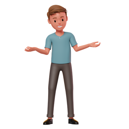 Personaje masculino confundido  3D Illustration