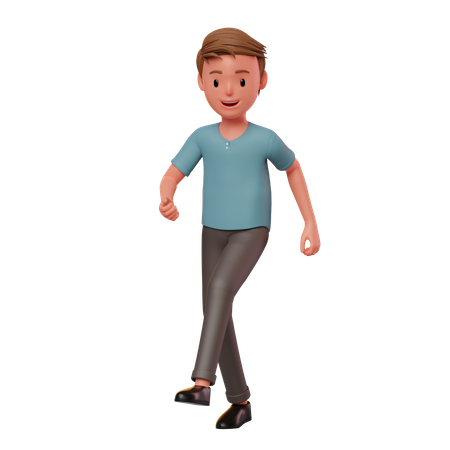 Personaje masculino en pose de caminar  3D Illustration