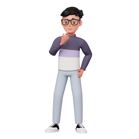 Personaje masculino pensando  3D Illustration