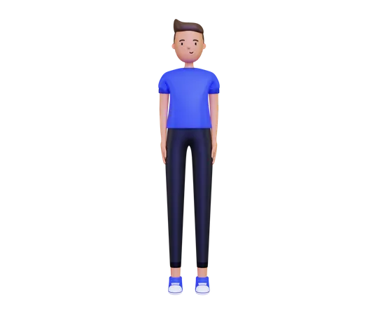 Pose de pie de personaje masculino  3D Illustration
