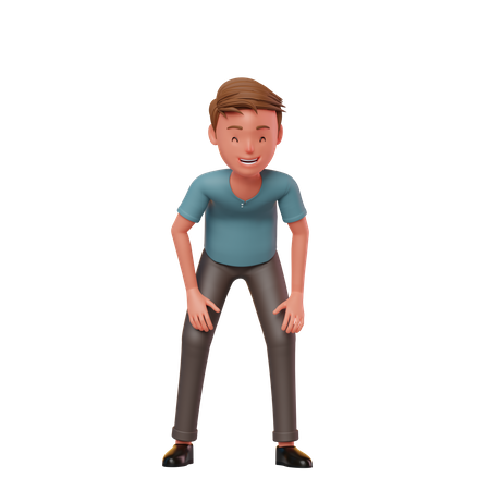 Personaje masculino riendo  3D Illustration