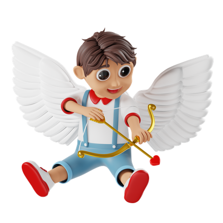 Personaje de niño cupido de san valentín  3D Illustration