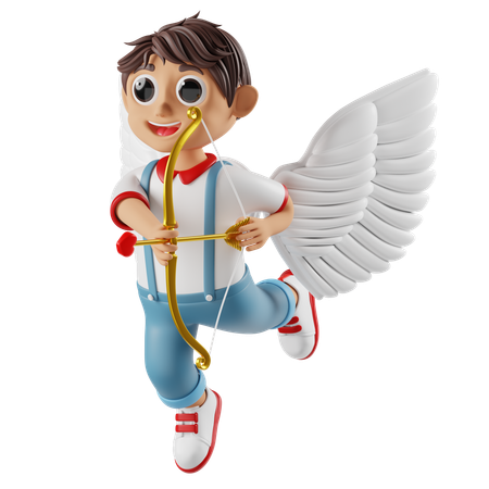 Personaje de niño cupido de san valentín 9  3D Illustration