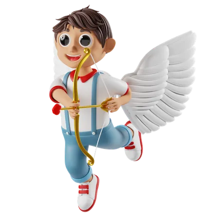 Personaje de niño cupido de san valentín 9  3D Illustration