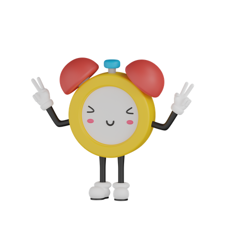 Personaje divertido del reloj  3D Icon