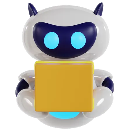 Personaje robot amigable  3D Illustration