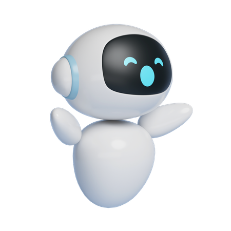 Personaje robot con inteligencia artificial que te da la bienvenida con los brazos abiertos y una gran sonrisa Ícono 3D