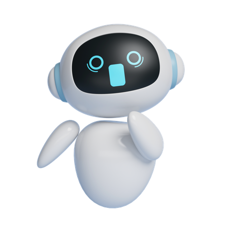 Personaje robot con inteligencia artificial y expresión de sorpresa Ícono 3D