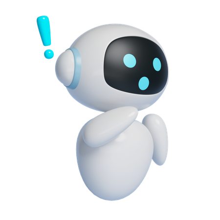 Personaje robot con inteligencia artificial y expresión iluminada Ícono 3D