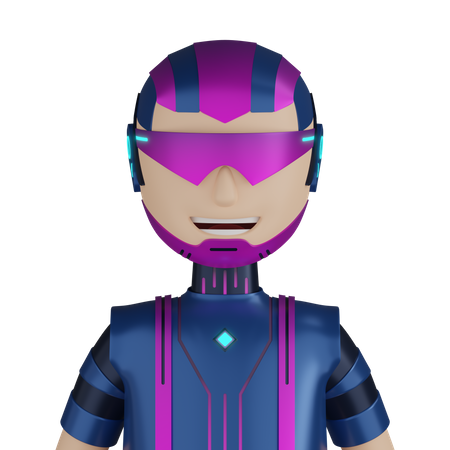 Personaje de robot cyborg  3D Icon
